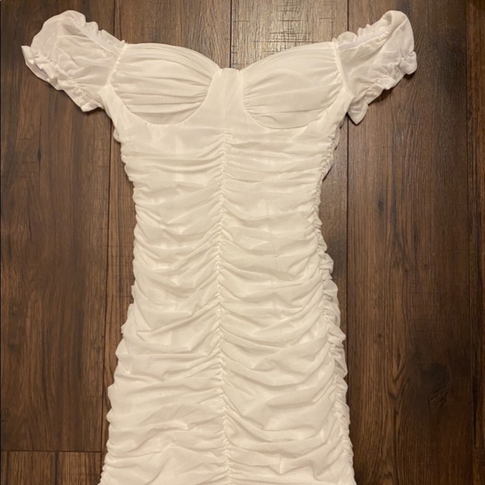 White tight mini dress!